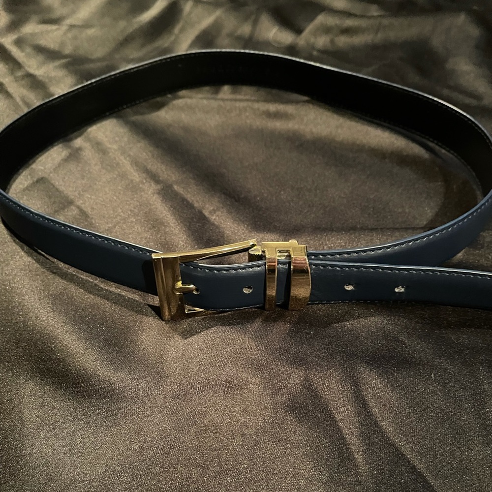 Blue (black) n gold reversible belt
